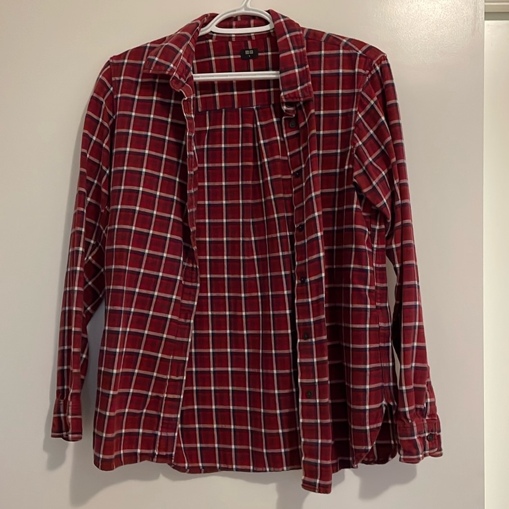 Plaid long sleeve button up